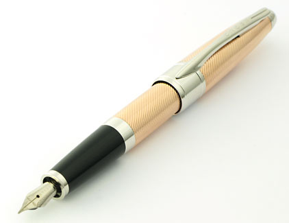 Stylo plume Apog�e or rose et platine de Cross - photo.