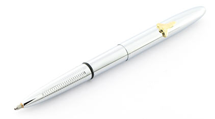 Stylo bille Space Pen Bullet de Fisher chrom� avec navette et sans clip - SF 1007 - photo.
