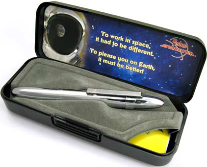 Stylo bille Space Pen Bullet de Fisher chrom� avec clip - SF 1003 - photo.