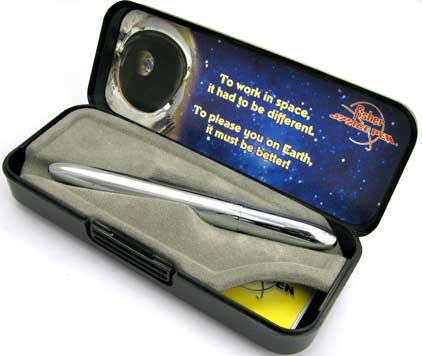 Stylo bille Space Pen Bullet de Fisher chrom� sans clip - SF 1079 - photo.
