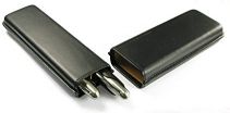 Etui-fourreau P�3190 en cuir noir pour 2 stylos Porsche Design