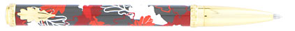 Roller Herbarium gris/rouge de � In�s de la Fressange �, cliquez pour plus de d�tails sur ce stylo...