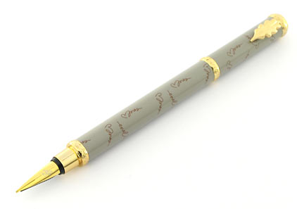 Stylo plume gris marron Je t'aime � Ines de la Fressange � - photo.