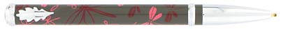 Roller Libellule gris rose de � In�s de la Fressange �, cliquez pour plus de d�tails sur ce stylo...