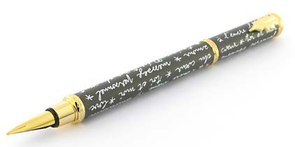 Stylo plume Message gris blanc de � In�s de la Fressange � - photo.