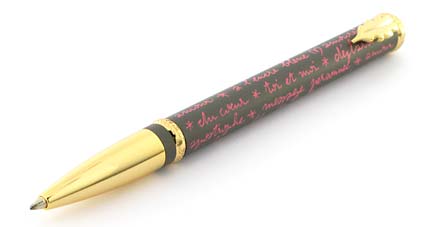 Roller Message marron rose de � In�s de la Fressange � - photo.