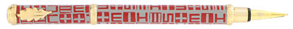 Stylo plume rouge gris S�maphore � Ines de la Fressange �, cliquez pour plus de d�tails sur ce stylo...