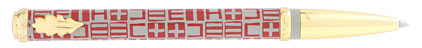 Roller rouge gris S�maphore � Ines de la Fressange �, cliquez pour plus de d�tails sur ce stylo...