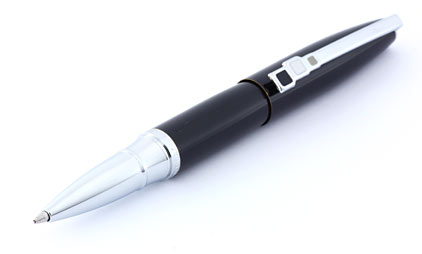 Stylo bille Ma�a noir laqu� d'Oberthur - photo.