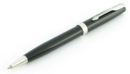 Stylo bille Sonnet laqu� noir intense attributs chrom�s de Parker - photo.
