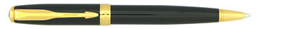 Stylo bille Sonnet Mini laqu� noir intense attributs plaqu�s or de Parker , cliquez pour plus de d�tails sur ce stylo...