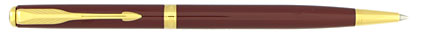 Stylo bille Sonnet Slim laqu� rouge intense attributs plaqu�s or de Parker
