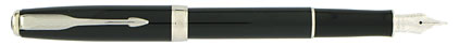 Stylo plume Sonnet laqu� noir intense attributs chrom�s de Parker, cliquez pour plus de d�tails sur ce stylo...
