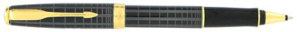 Roller Sonnet laqu� gris intense attributs plaqu�s or de Parker, cliquez pour plus de d�tails sur ce stylo...