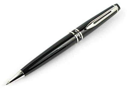Stylo bille Expert laqu� noir attributs chrom�s de Waterman - photo.
