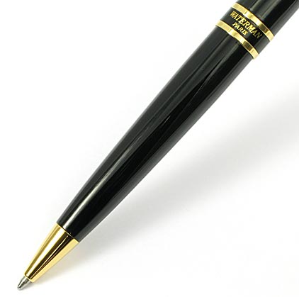 Stylo bille Expert Noir de Mars attributs dor�s de Waterman - photo.