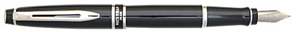 Stylo plume Expert laqu� noir attributs chrom�s de Waterman, cliquez pour plus de d�tails sur ce stylo...