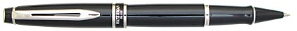 Roller Expert laqu� noir attributs chrom�s de Waterman, cliquez pour plus de d�tails sur ce stylo...