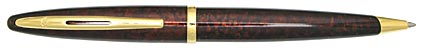 Stylo bille Car�ne Ambre Marine attributs plaqu�s or de Waterman, cliquez pour plus de d�tails sur ce stylo...
