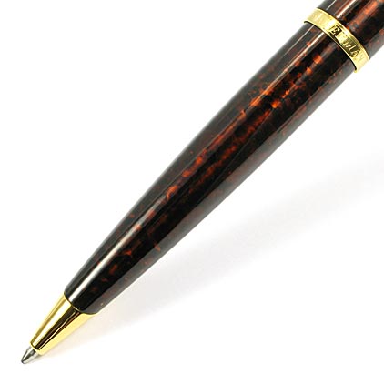 Stylo bille Car�ne Ambre Marine attributs plaqu�s or de Waterman - photo 2