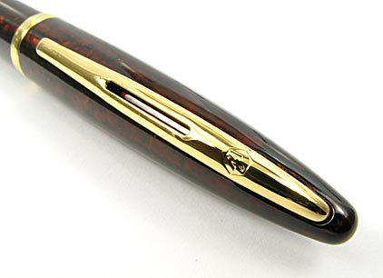 Stylo bille Car�ne Ambre Marine attributs plaqu�s or de Waterman - photo 4