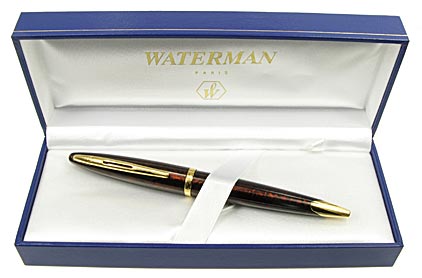 Stylo bille Car�ne Ambre Marine attributs plaqu�s or de Waterman - photo 5
