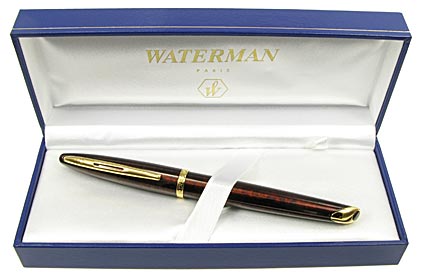 Stylo plume Car�ne Ambre Marine attributs plaqu�s or de Waterman - photo 4