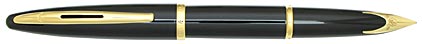 Stylo plume Car�ne Noir laqu� attributs plaqu�s or de Waterman, cliquez pour plus de d�tails sur ce stylo...