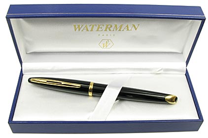 Stylo plume Car�ne Noir laqu� attributs plaqu�s or de Waterman - photo 4