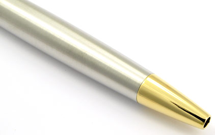 Stylo bille H�misph�re acier satin� attributs dor�s de Waterman - photo.