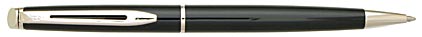 Stylo bille H�misph�re laqu� noir attributs chrom�s de Waterman, cliquez pour plus de d�tails sur ce stylo...