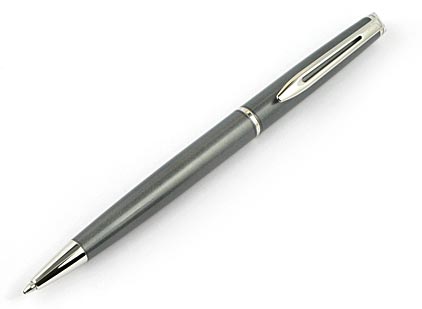 Stylo bille H�misph�re satin� gris attributs chrom�s de Waterman - photo.