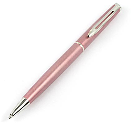 Stylo bille H�misph�re satin� rose attributs chrom�s de Waterman - photo.