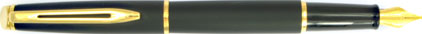 Stylo plume H�misph�re Noir mat attributs dor�s de Waterman, cliquez pour plus de d�tails sur ce stylo...