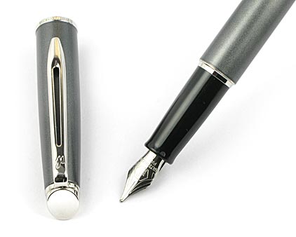 Stylo plume H�misph�re satin� gris attributs chrom�s de Waterman - photo 2