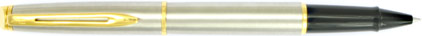 Roller H�misph�re Acier satin� attributs dor�s de Waterman, cliquez pour plus de d�tails sur ce stylo...