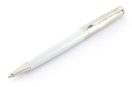 Stylo bille H�misph�re Deluxe blanc attributs palladi�s de Waterman - photo.
