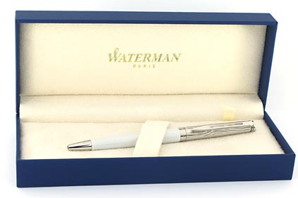 Stylo bille H�misph�re Deluxe blanc attributs palladi�s de Waterman - photo 3