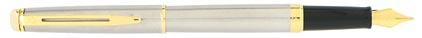 Stylo plume H�misph�re acier attributs dor�s de Waterman, cliquez pour plus de d�tails sur ce stylo...